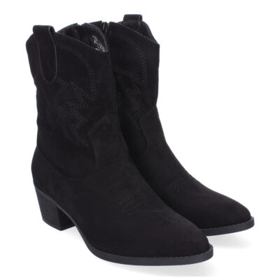 Botines de Tacón para Mujer, Estilo Campero, Detalles Bordados