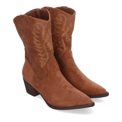 Botas Estilo Cowboy para Mujer, Comodas con Adornos Bordado