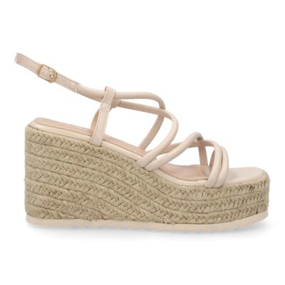 Sandalias de cuña de yute para mujer, comodas y elegantes diseño moderno con tiras cruzadas - Imagen 2