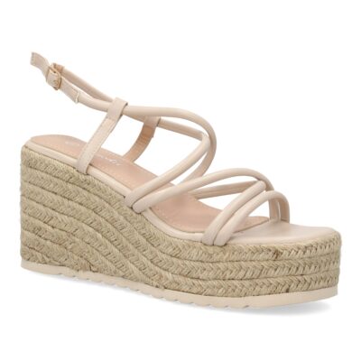 Sandalias de cuña de yute para mujer, comodas y elegantes diseño moderno con tiras cruzadas - Imagen 3