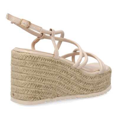 Sandalias de cuña de yute para mujer, comodas y elegantes diseño moderno con tiras cruzadas - Imagen 4