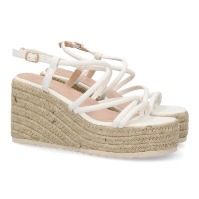 Sandalias de cuña de yute para mujer, comodas y elegantes diseño moderno con tiras cruzadas