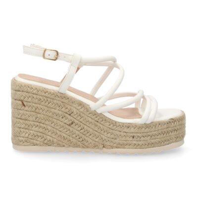 Sandalias de cuña de yute para mujer, comodas y elegantes diseño moderno con tiras cruzadas - Imagen 2