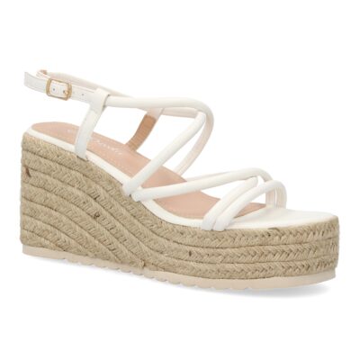 Sandalias de cuña de yute para mujer, comodas y elegantes diseño moderno con tiras cruzadas - Imagen 3