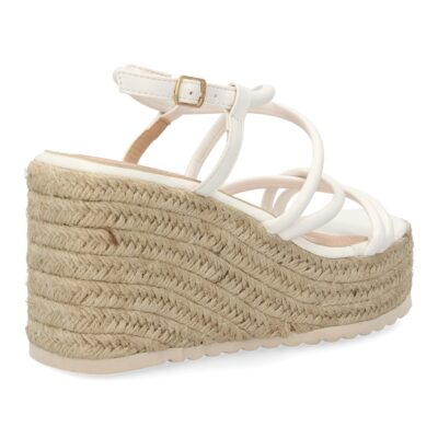 Sandalias de cuña de yute para mujer, comodas y elegantes diseño moderno con tiras cruzadas - Imagen 4