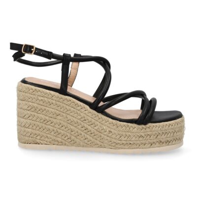 Sandalias de cuña de yute para mujer, comodas y elegantes diseño moderno con tiras cruzadas - Imagen 2