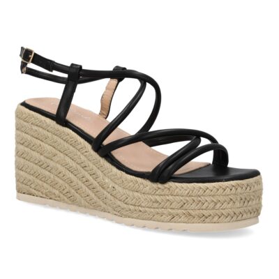 Sandalias de cuña de yute para mujer, comodas y elegantes diseño moderno con tiras cruzadas - Imagen 3