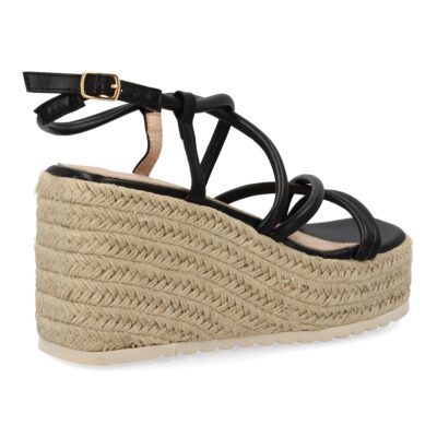 Sandalias de cuña de yute para mujer, comodas y elegantes diseño moderno con tiras cruzadas - Imagen 4