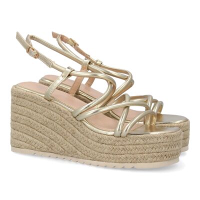 Sandalias de cuña de yute para mujer, comodas y elegantes diseño moderno con tiras cruzadas