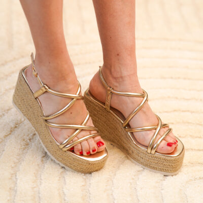 Sandalias de cuña de yute para mujer, comodas y elegantes diseño moderno con tiras cruzadas - Imagen 2