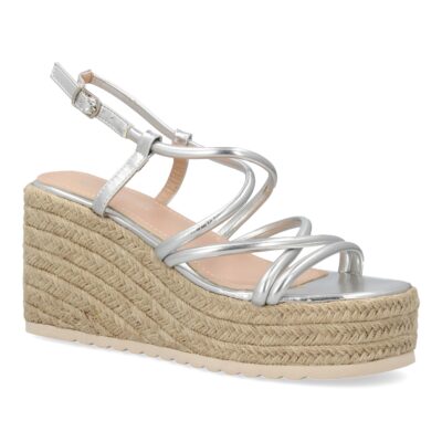 Sandalias de cuña de yute para mujer, comodas y elegantes diseño moderno con tiras cruzadas - Imagen 3