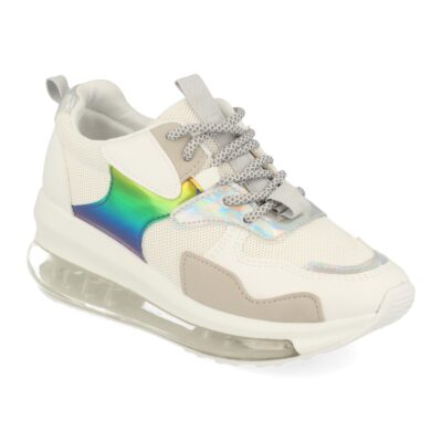 Sneakers de Cuña con Piso Transparente, Rejilla y Cordones - Imagen 2